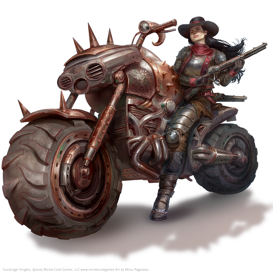 A knight on her crafted steed holding her holy weapon